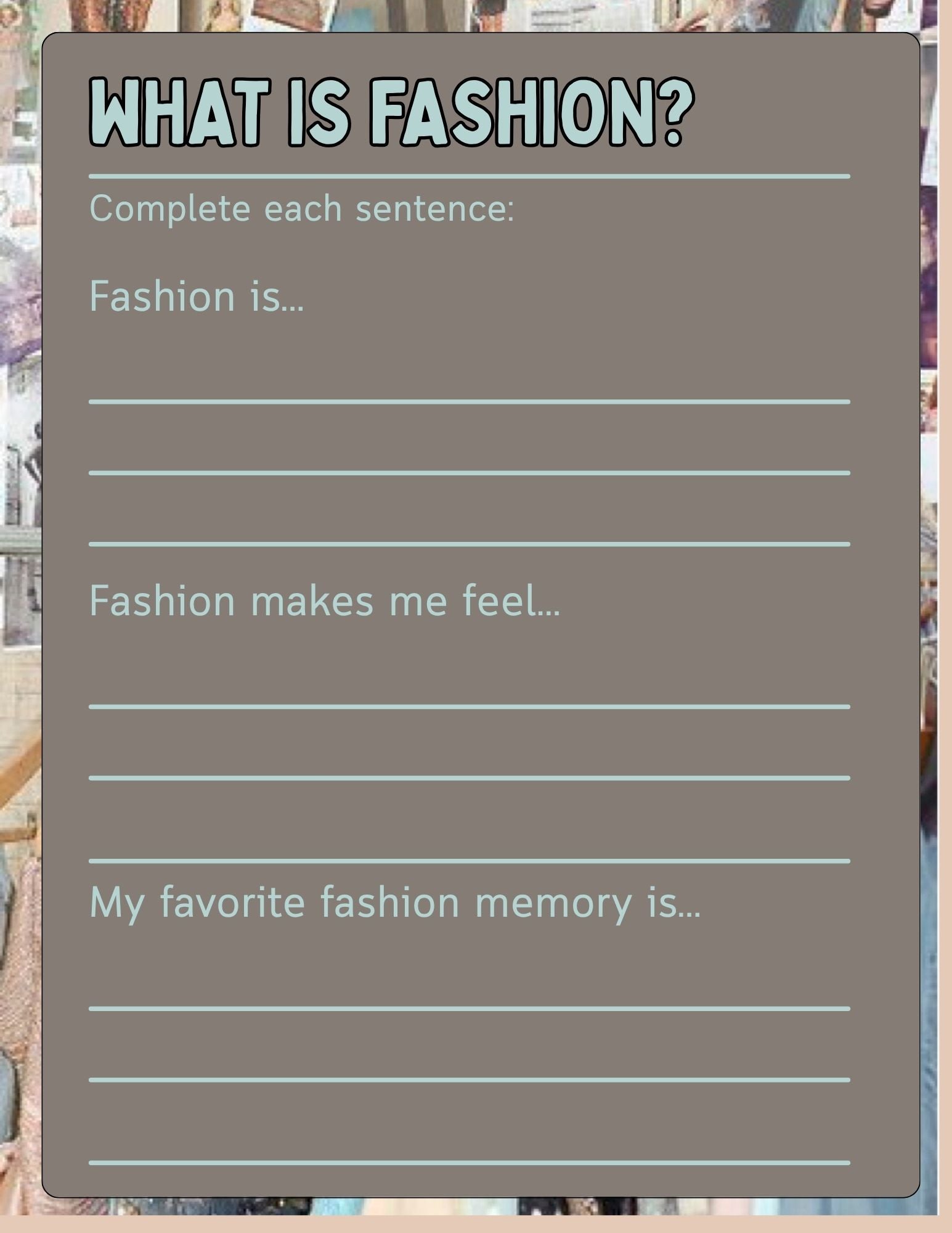CAREERS IN FASHION Workbook