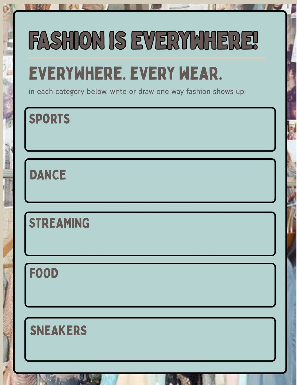 CAREERS IN FASHION Workbook