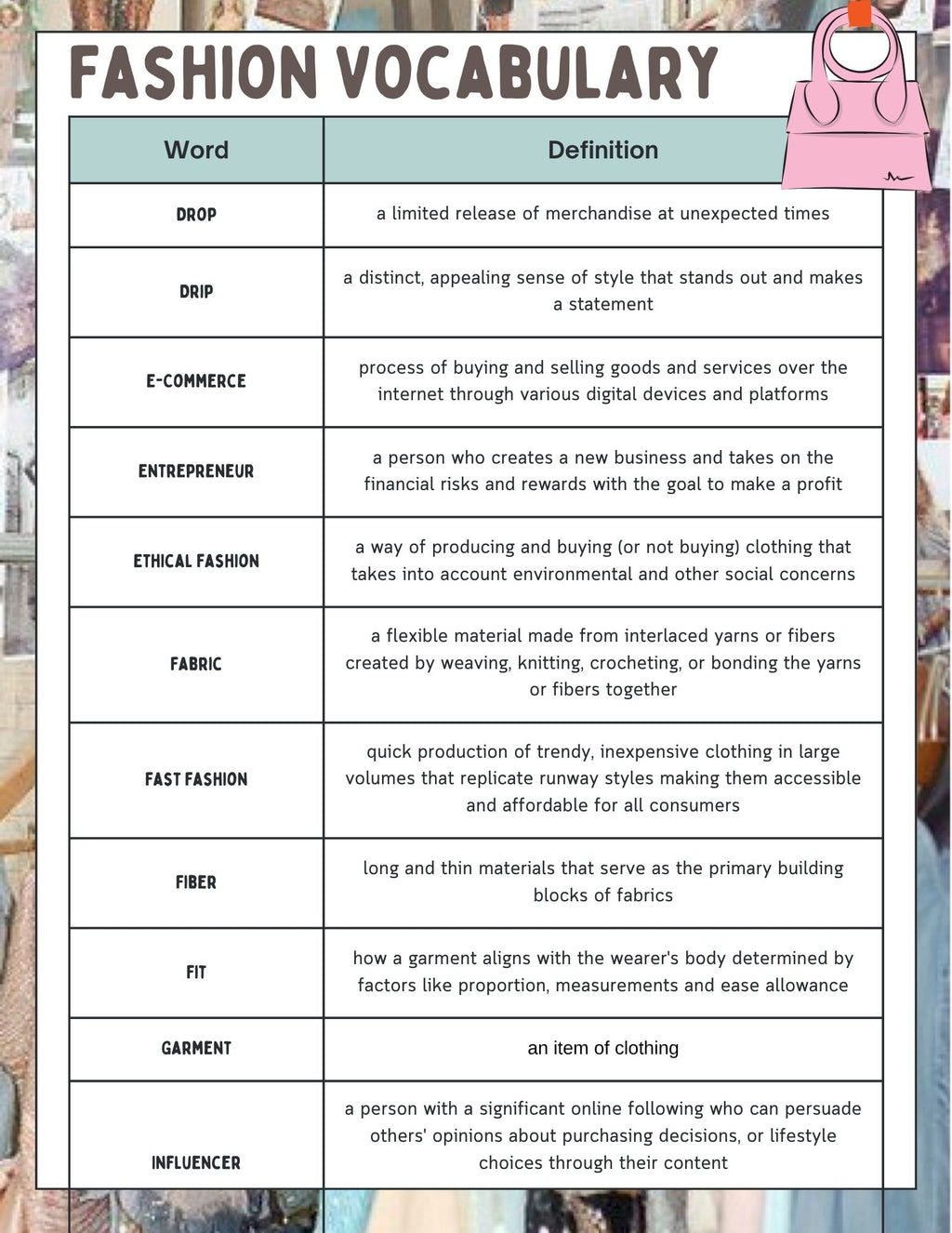 CAREERS IN FASHION Workbook